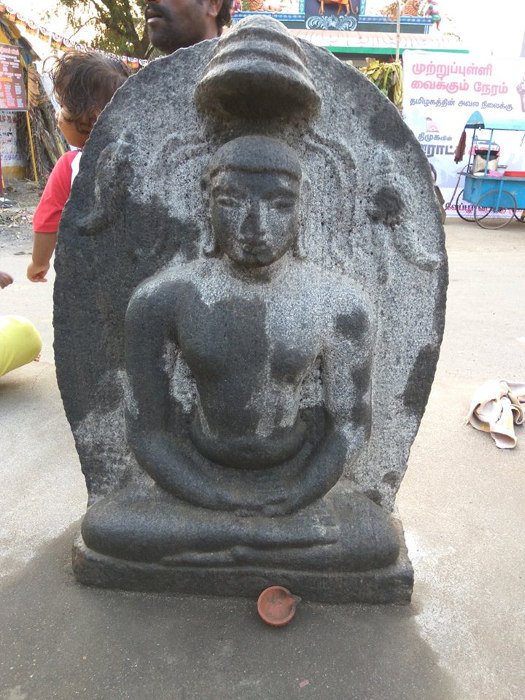 Ancient Jain statue at Perumathur village, Perambalur district, Tamil Nadu