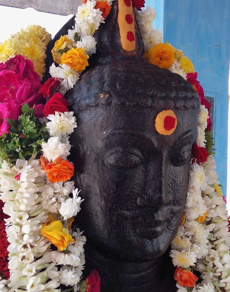 Tamil Nadu Buddha statue thatl looks like Guru Rinpoche - Ancient Buddha statue from Mangalam, Musiri, Tiruchirapalli district, Tamil Nadu. Presently kept in Aravayee Amman Kovil, Mangalam.