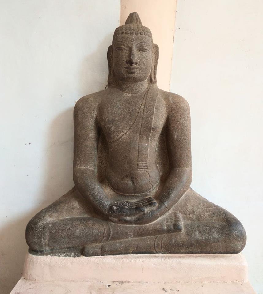 Ancient Buddha statue from Patteeswaram near Kumbakonam, Thanjavur district, Tamil Nadu. Now in Thanjavur Art Gallery.