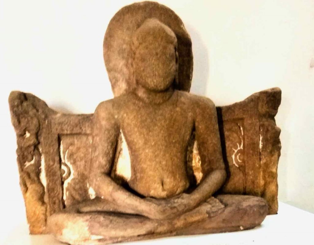 Buddha statue at Aihole Museum, Karnataka.
