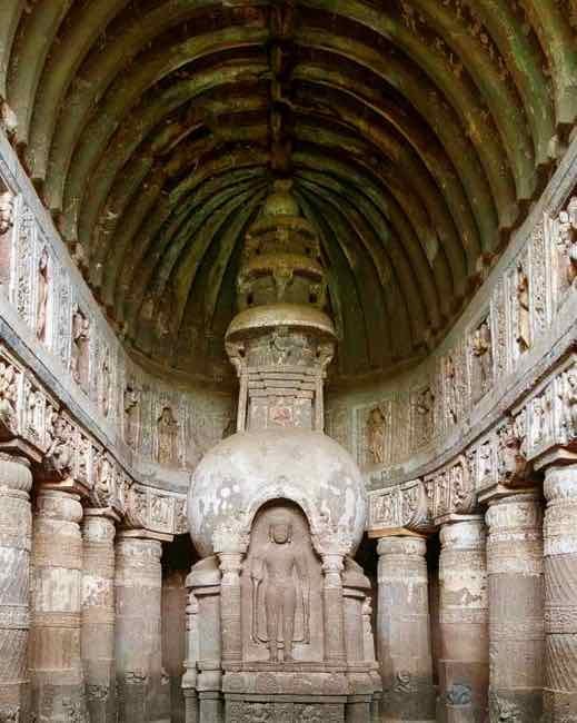 Apsidal Buddhist cave at Ajanta (Buddhism in Maharashtra, Ajanta Caves)