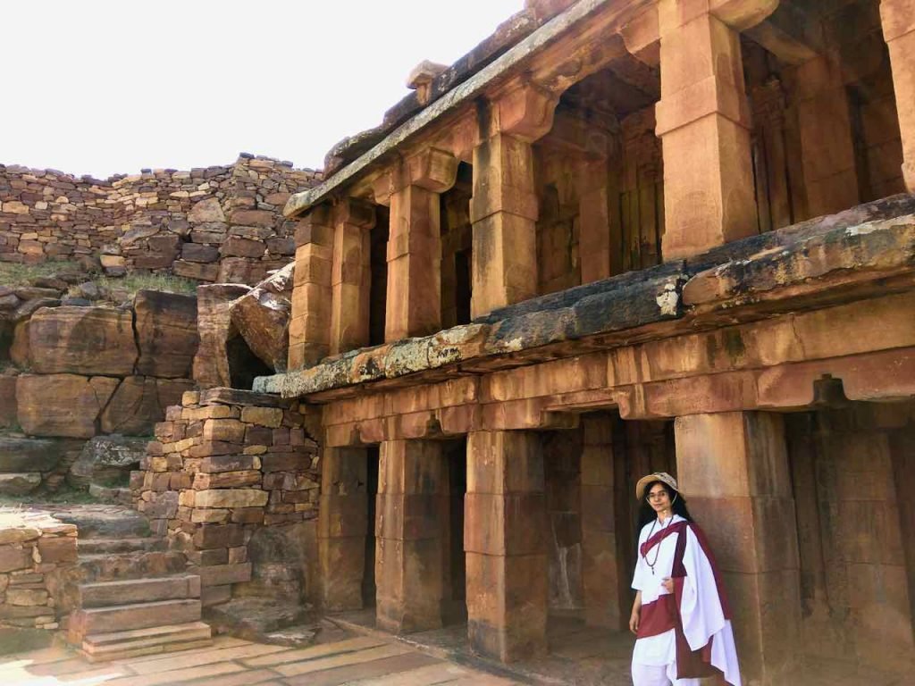 Ancient Buddhist Chaitya and Vihara at Meguti Hill, Aihole, Karnataka.