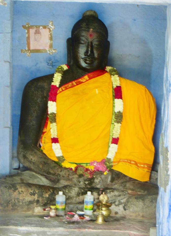 Ancient Buddha statue in Thiyaganur, Salem district, Tamil Nadu.