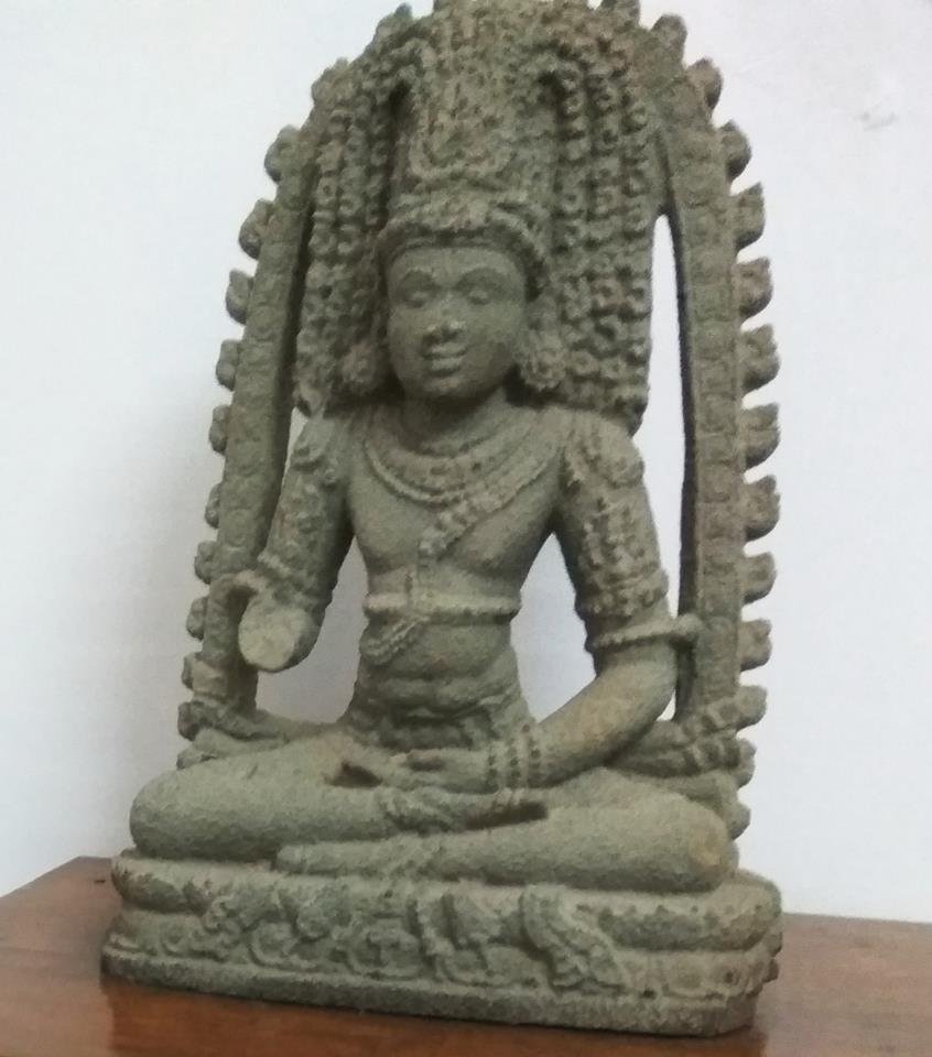Bodhisattva statue with matted hair from the Kadri Manjunatha Temple, currently kept in the Mangalore Archeological Museum.