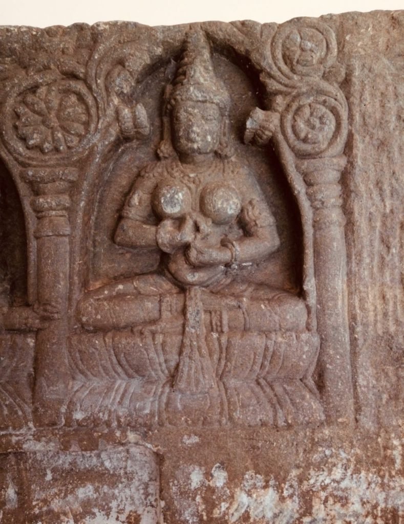 Prajnaparamita in the Buddha and Bodhisattva Panel from ancient Buddha Vihara, Balligavi, Karnataka